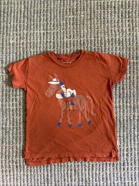 Tiny Cottons Kids' Rust Orange Horse Graphic Tee